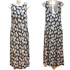 Maxi Dress ANN TAYLOR LOFT Sleeveless Floral Low Cut Back Size 8